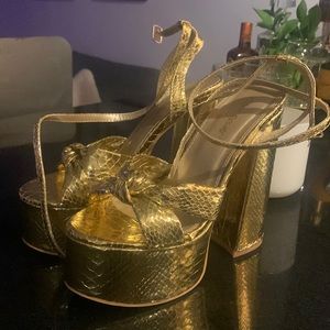 Public desire gold platform shoes